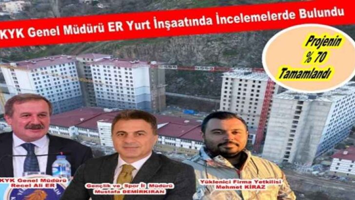 KYK Genel Müdürü Er Yurt İnşaatında İncelemelerde Bulundu.