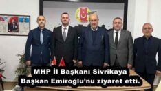 MHP İl Başkanı Sivrikaya Başkan Emiroğlu’nu ziyaret etti.