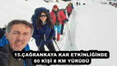 15.ÇAĞRANKAYA KAR ETKİNLİĞİNDE 80 KİŞİ 8 KM YÜRÜDÜ