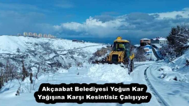 Akçaabat Belediyesi Yoğun Kar Yağışına Karşı Kesintisiz Çalışıyor