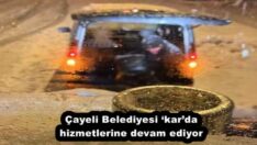 Çayeli Belediyesi ‘kar’da hizmetlerine devam ediyor