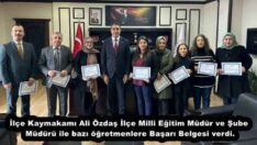 KAYMAKAMDAN BAŞARI BELGESİ