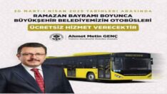 TRABZON’DA BAYRAMDA OTOBÜSLER ÜCRETSİZ OLACAK