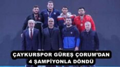 ÇAYKURSPOR GÜREŞ ÇORUM’DAN 4 ŞAMPİYONLA DÖNDÜ