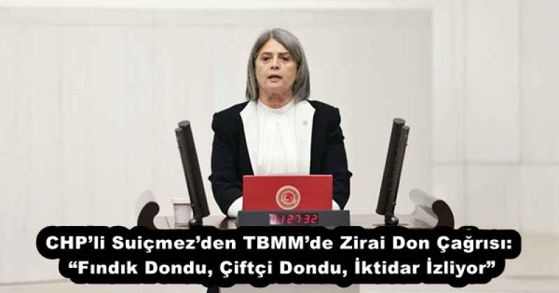 CHP’li Suiçmez’den TBMM’de Zirai Don Çağrısı: “Fındık Dondu, Çiftçi Dondu, İktidar İzliyor”