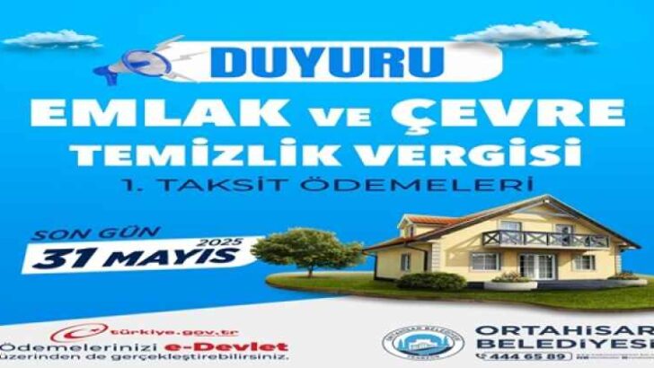EMLAK VE ÇEVRE TEMİZLİK VERGİLERİ, E-DEVLET ÜZERİNDEN DE ÖDENEBİLİYOR 