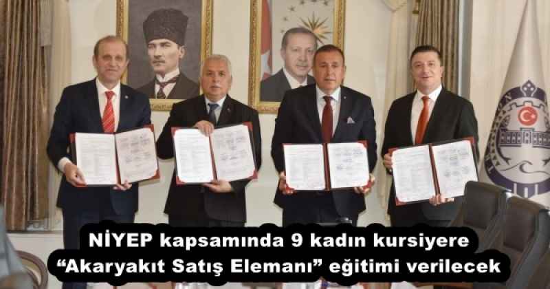 NİYEP kapsamında 9 kadın kursiyere “Akaryakıt Satış Elemanı” eğitimi verilecek