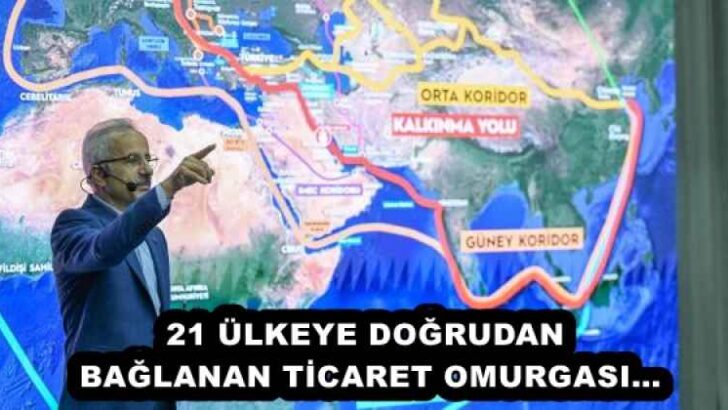 21 ÜLKEYE DOĞRUDAN BAĞLANAN TİCARET OMURGASI…