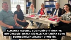 ALMANYA FEDERAL CUMHURİYETİ TÜRKİYE BÜYÜKELÇİSİ BAYAN SİBYLLE KATHARİNA SORG DERNEĞİMİZİN ZİYARET ETMİŞTİR.