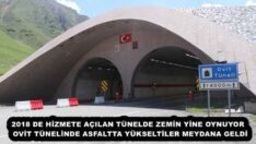 2018 DE HİZMETE AÇILAN TÜNELDE ZEMİN YİNE OYNUYOR  OVİT TÜNELİNDE ASFALTTA YÜKSELTİLER MEYDANA GELDİ