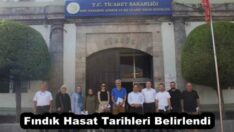 Fındık Hasat Tarihleri Belirlendi