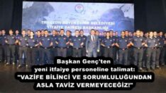 Başkan Genç’ten yeni itfaiye personeline talimat: “VAZİFE BİLİNCİ VE SORUMLULUĞUNDAN ASLA TAVİZ VERMEYECEĞİZ!”