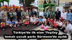 Türkiye’de ilk olan ‘Yeşilay’ temalı çocuk parkı Sürmene’de açıldı
