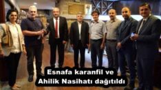 Esnafa karanfil ve Ahilik Nasihatı dağıtıldı