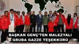 BAŞKAN GENÇ’TEN MALEZYALI GRUBA GAZZE TEŞEKKÜRÜ 