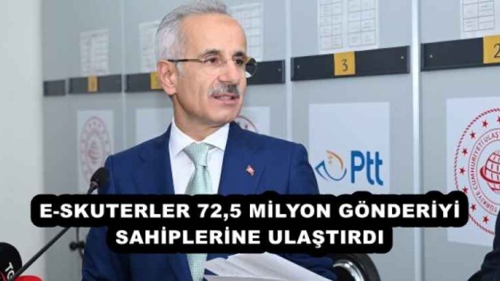 E-SKUTERLER 72,5 MİLYON GÖNDERİYİ SAHİPLERİNE ULAŞTIRDI