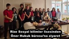 Rize Sosyal bilimler lisesinden Öner Hukuk bürosu’na ziyaret