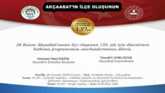 AKÇAABAT’IN İLÇE OLUŞUNUN 139. YILI COŞKUYLA KUTLANACAK