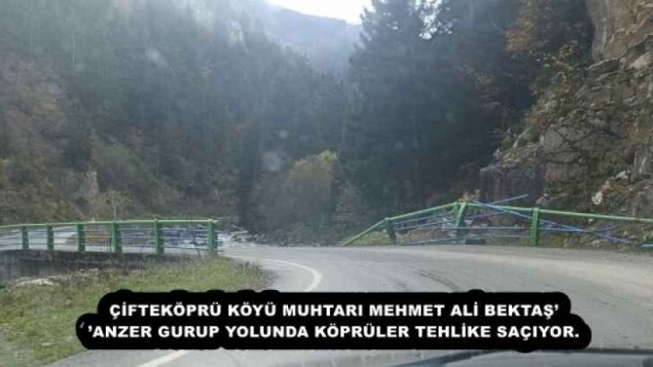 ÇİFTEKÖPRÜ KÖYÜ MUHTARI MEHMET ALİ BEKTAŞ’’ANZER GURUP YOLUNDA KÖPRÜLER TEHLİKE SAÇIYOR.