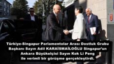 Türkiye-Singapur Parlamentolar Arası Dostluk Grubu Başkanı Sayın Adil KARAİSMAİLOĞLU Singapur’un Ankara Büyükelçisi Sayın Kok Li Peng ile verimli bir görüşme gerçekleştirdi. 