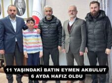 11 YAŞINDAKİ BATIN EYMEN AKBULUT 6 AYDA HAFIZ OLDU