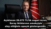Açıklanan 28.075 TL’lik asgari ücret, Saray iktidarının emekçiyle alay ettiğinin apaçık göstergesidir.