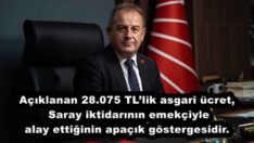 Açıklanan 28.075 TL’lik asgari ücret, Saray iktidarının emekçiyle alay ettiğinin apaçık göstergesidir.