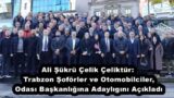 Ali Şükrü Çelik Çeliktür: Trabzon Şoförler ve Otomobilciler, Odası Başkanlığına Adaylıgını Açıkladı