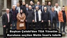 Başkan Çelebi’den TGA Yönetim Kuruluna seçilen Metin İnan’a tebrik