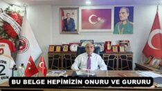 BU BELGE HEPİMİZİN ONURU VE GURURU