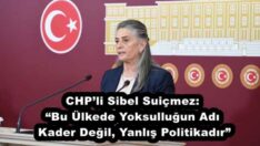 CHP’li Sibel Suiçmez: “Bu Ülkede Yoksulluğun Adı Kader Değil, Yanlış Politikadır”