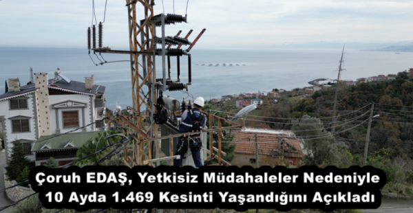 Çoruh EDAŞ, Yetkisiz Müdahaleler Nedeniyle 10 Ayda 1.469 Kesinti Yaşandığını Açıkladı
