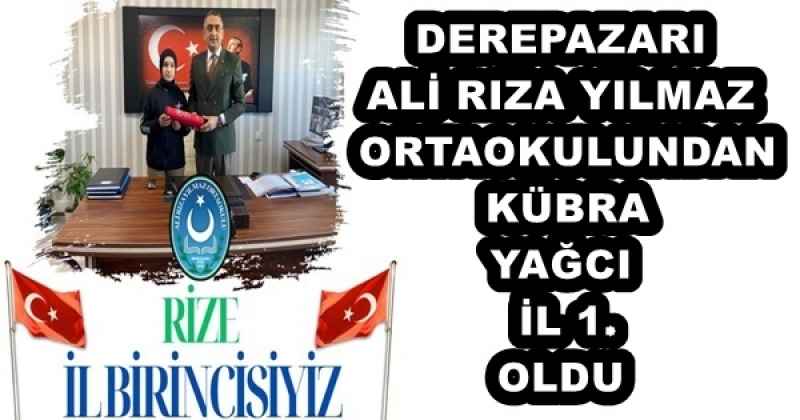 derepazari_ali_riza_yilmaz_ortaokulundan_kubra_yagci_il_1oldu_h55840_ee315 DEREPAZARI ALİ RIZA YILMAZ ORTAOKULUNDAN KÜBRA YAĞCI İL 1.OLDU