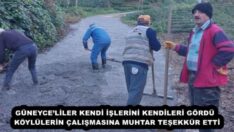 GÜNEYCE’LİLER KENDİ İŞLERİNİ KENDİLERİ GÖRDÜ  KÖYLÜLERİN ÇALIŞMASINA MUHTAR TEŞEKKÜR ETTİ