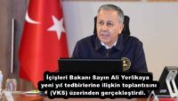 İçişleri Bakanı Sayın Ali Yerlikaya yeni yıl tedbirlerine ilişkin toplantısını (VKS) üzerinden gerçekleştirdi.
