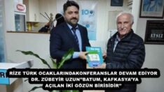 RİZE TÜRK OCAKLARINDAKONFERANSLAR DEVAM EDİYOR  DR. ZÜBEYİR UZUN’’BATUM, KAFKASYA’YA AÇILAN İKİ GÖZÜN BİRİSİDİR’’