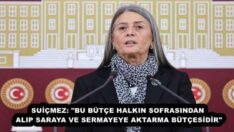 SUİÇMEZ: “BU BÜTÇE HALKIN SOFRASINDAN ALIP SARAYA VE SERMAYEYE AKTARMA BÜTÇESİDİR”