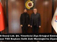 TBS Enerji Ltd. Şti. Yöneticisi Ziya Ertuğrul Emiroğlu Samsun TSO Başkanı Salih Zeki Murzioğlu’nu Ziyaret Etti