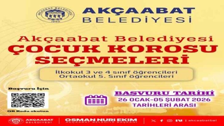 AKÇAABAT BELEDİYESİ ÇOCUK KOROSU İÇİN BAŞVURULAR BAŞLADI