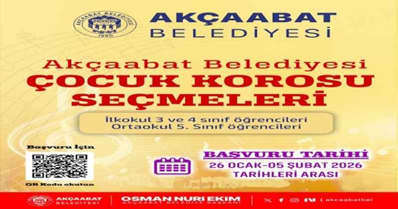 AKÇAABAT BELEDİYESİ ÇOCUK KOROSU İÇİN BAŞVURULAR BAŞLADI