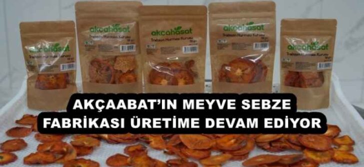 AKÇAABAT’IN MEYVE SEBZE FABRİKASI ÜRETİME DEVAM EDİYOR