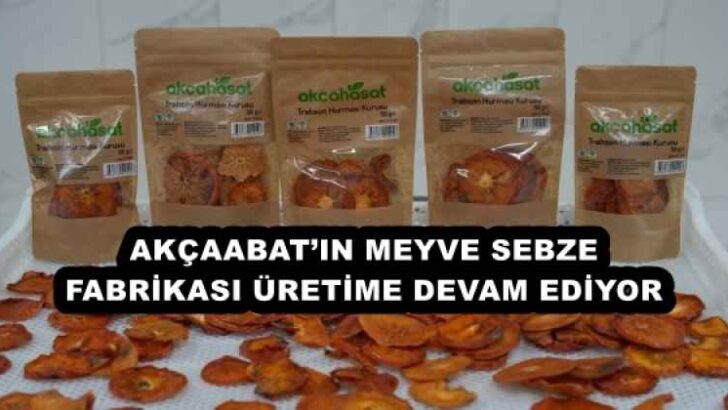 AKÇAABAT’IN MEYVE SEBZE FABRİKASI ÜRETİME DEVAM EDİYOR