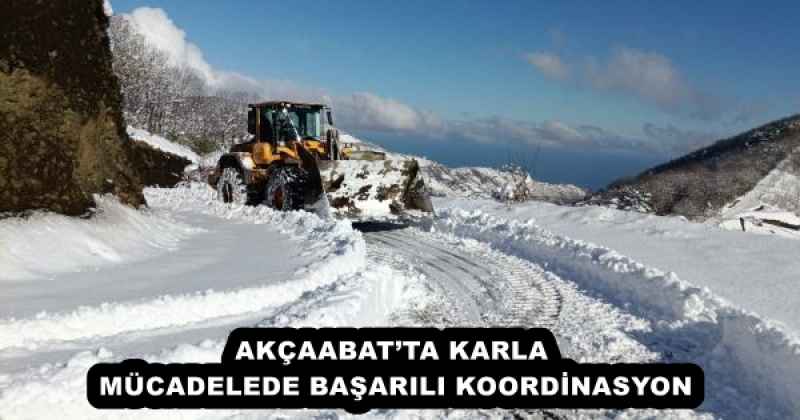 AKÇAABAT’TA KARLA MÜCADELEDE BAŞARILI KOORDİNASYON