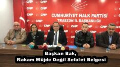 Başkan Bak, Rakam Müjde Değil Sefalet Belgesi