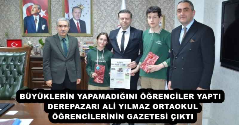 BÜYÜKLERİN YAPAMADIĞINI ÖĞRENCİLER YAPTI  DEREPAZARI ALİ YILMAZ ORTAOKUL ÖĞRENCİLERİNİN GAZETESİ ÇIKTI