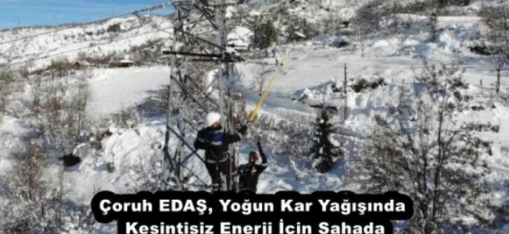 Çoruh EDAŞ, Yoğun Kar Yağışında Kesintisiz Enerji İçin Sahada