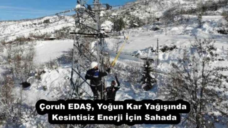 Çoruh EDAŞ, Yoğun Kar Yağışında Kesintisiz Enerji İçin Sahada