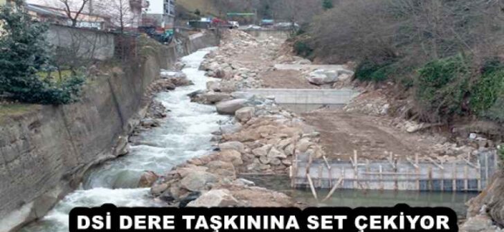 DSİ DERE TAŞKININA SET ÇEKİYOR