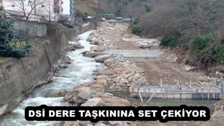 DSİ DERE TAŞKININA SET ÇEKİYOR