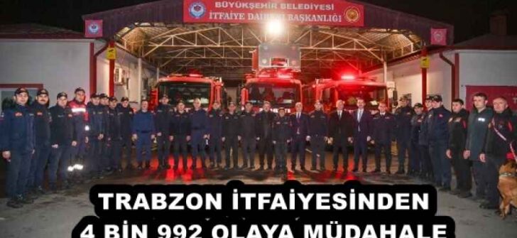 TRABZON İTFAİYESİNDEN 4 BİN 992 OLAYA MÜDAHALE